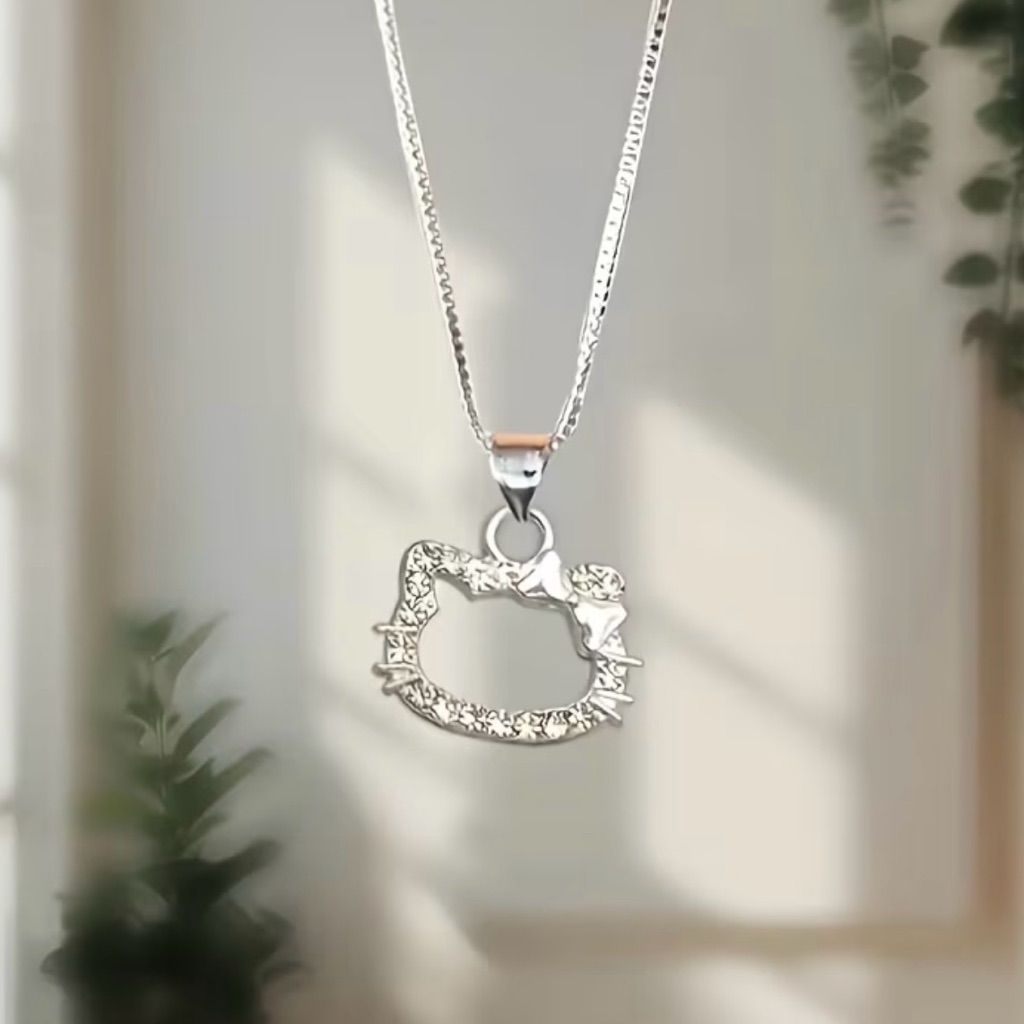 Hello Kitty Silver Outline Pendant Necklace
